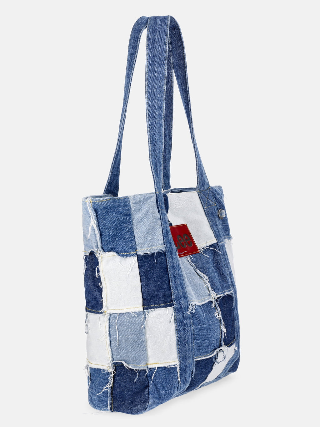 Kacey Lee Women's Denim Tote Bag, Denim Patchwork