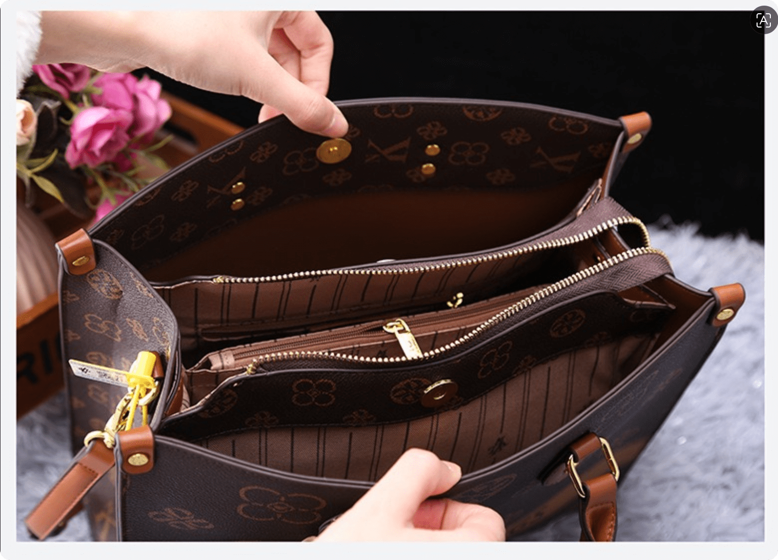 New Style Genuine Leather Women's Tote Bag Large Capacity Work Briefcase  High-End Crossbody Handbag