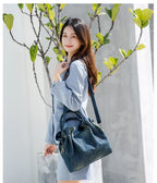 Fashion Ruched ladies handbag Commuting Denim women Shoulder Crossbody Bag Multiple pockets Luxury design Female big Totes blue