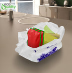EcoQuality Plastic White Flower T-Shirt Bags 5000ct, 1/8 Shopping Bags, Grocery Bags, Poly Bags, Multi-Use, Medium Size, Reusable Carry Out Bags (17 x 10 x 6 inches) (16 Micron)