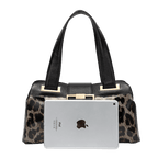 Genuine leather, leopard print, pillow-shaped handbag, wallet, women's, large capacity, detachable shoulder strap, storage bag