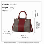 Aidrani Fashion cowhide plaid bag 2024 new large capacity leather women's handbag carrying middle-aged mother bag