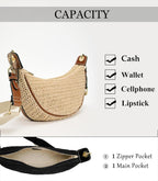 CAILDANL Straw Crossbody Bags for Women Beach Woven Hobo Handbag Summer Chic Crescent Shoulder Purses with Adjustable Strap 2025
