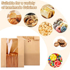 100Pcs Large Bread Bags for Homemade Bread, Sourdough Bread Bags with Clear Window, Kraft Bread Storage for Sourdough Sandwich Bread Bag Packing Storage with Sealing Stickers(13.7''x8.2''x3.5'')
