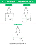 Lotusprint LLC 2D Print Bigfoot Mountain Quilted Tote Bag, Sasquatch Winter Forest Shoulder Handbag