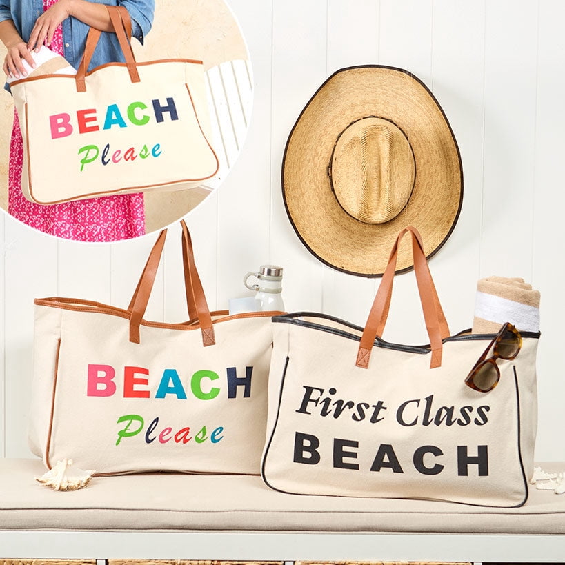 Women's Large Canvas Beach Tote Bag