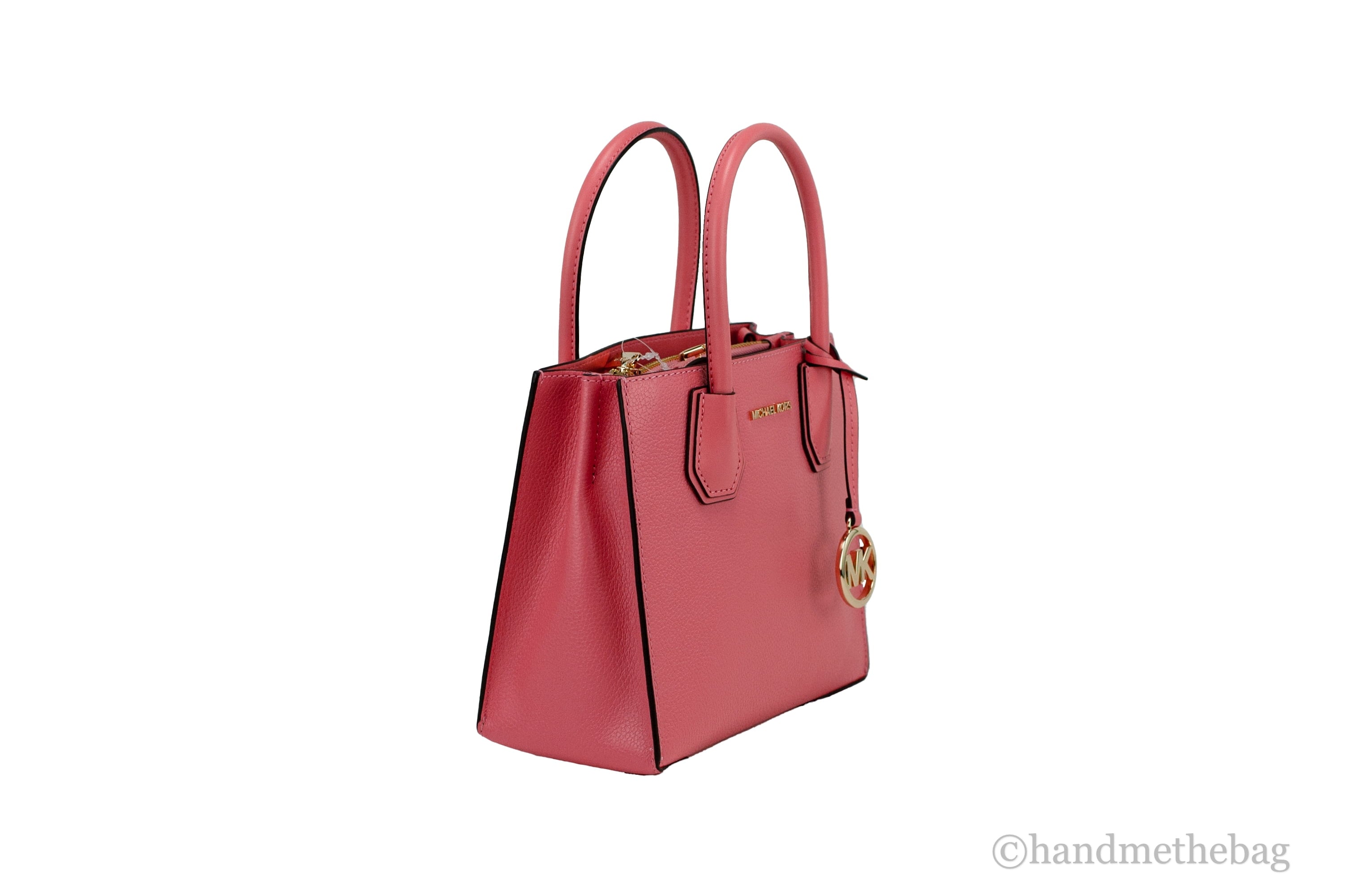 Michael Kors Medium Mercer Leather Crossbody Tote, Grapefruit