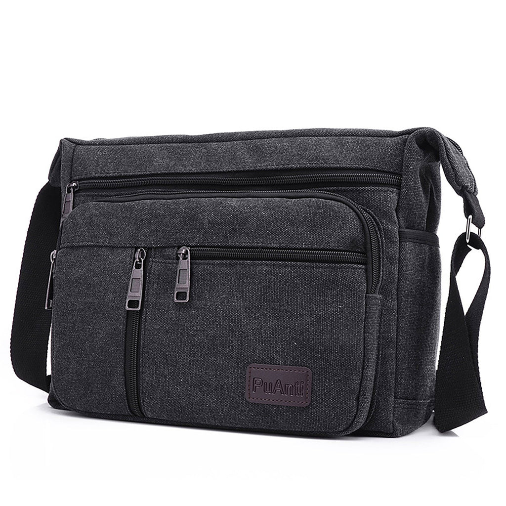 MUSOIE Men Large Vintage Crossbody Canvas Messenger Shoulder Bag Hiking Military Travel Satchel