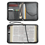 ZUXONGSY Hummingbird Lily Flower Print PU Leather Bible Case for Women Men Lightweight Bible Carrying Tote Bags with Detachable Wristlet Strap Church Bag for Bible Study Bible Gift, L