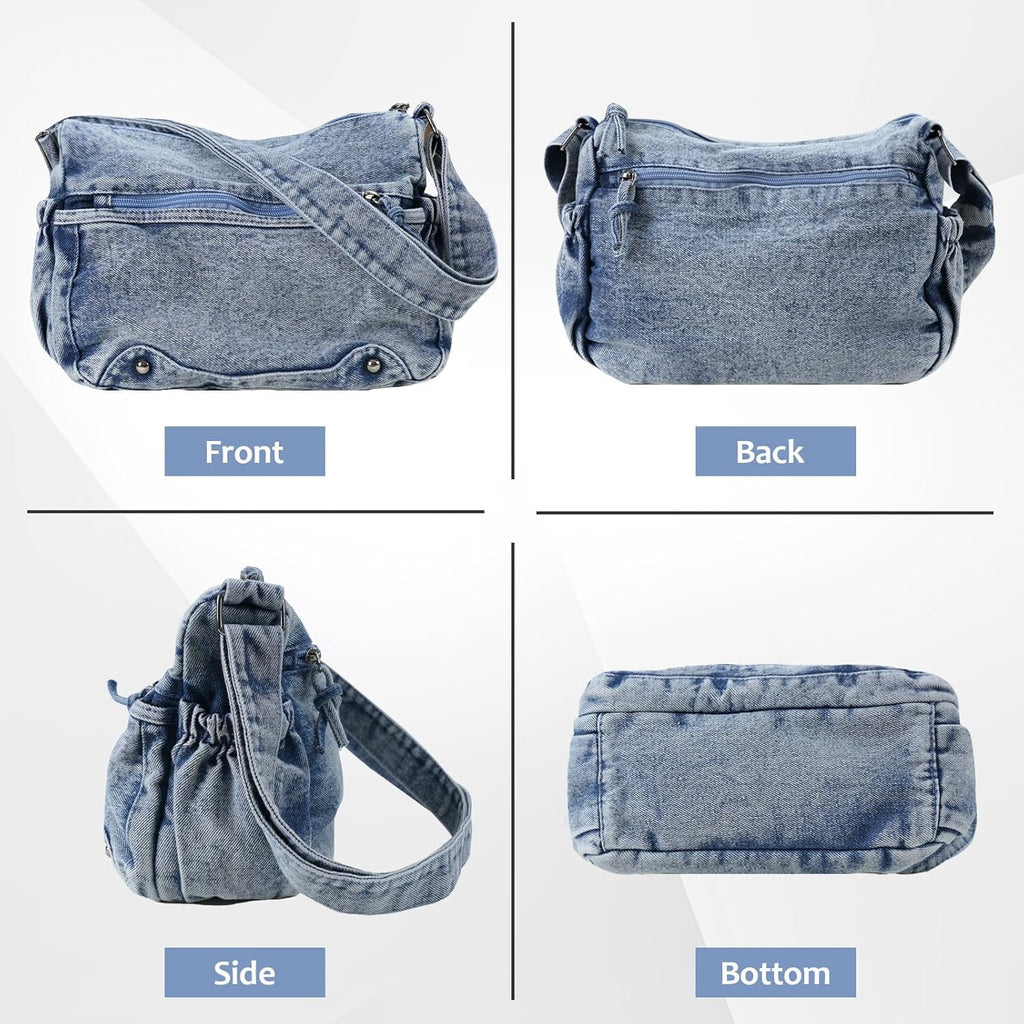 Denim Crossbody Bag Casual Cross body Bag Large Capacity Handbag