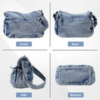 Denim Crossbody Bag Casual Cross body Bag Large Capacity Handbag