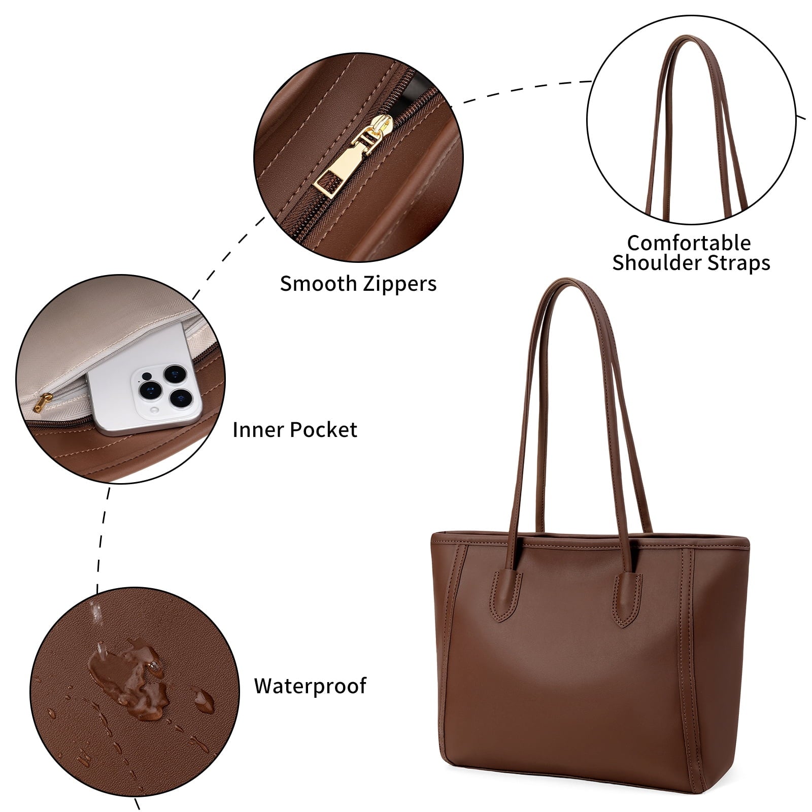 SENDEFN Purses and Handbags Women Fashion Tote Bag Shoulder Bags Top Handle Satchel Purses Leather Handbag