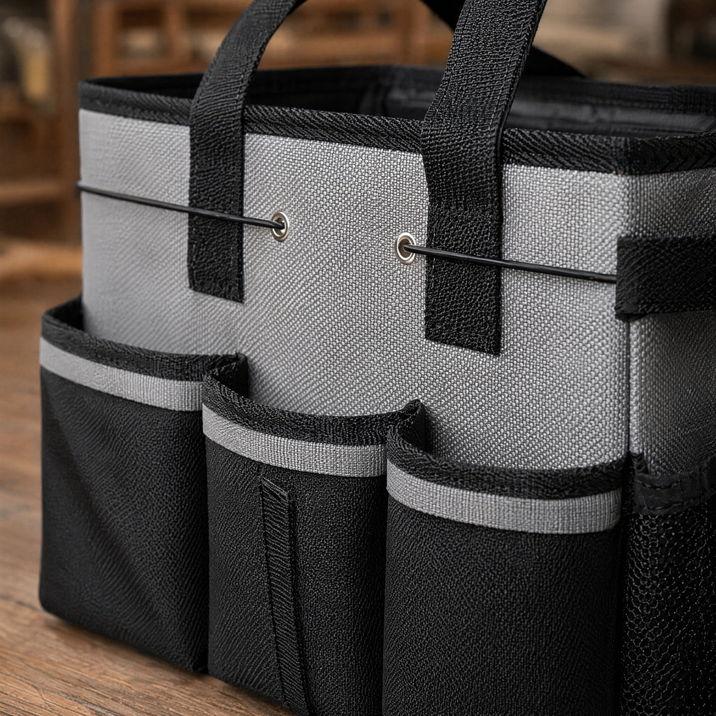 IFRINID Multi-Pocket Tool Organizer Bag, Waterproof 600D Oxford Fabric Tool Storage Tote with Adjustable Dividers and Shoulder Strap