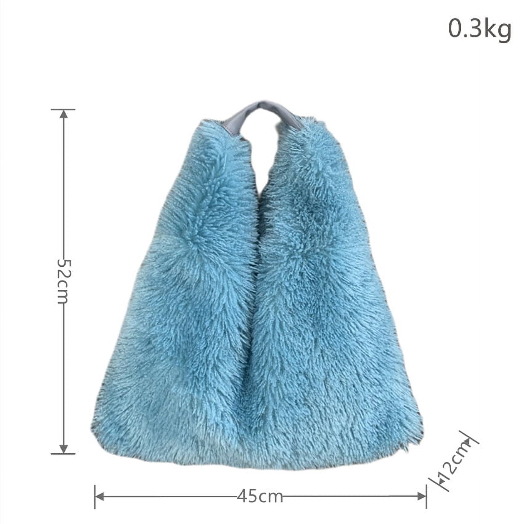 Winter Soft Plush Women's Shoulder Bags Faux Lamb Wool female Underarm Bag Large Capacity Ladies Fluffy Travel Tote Handbags