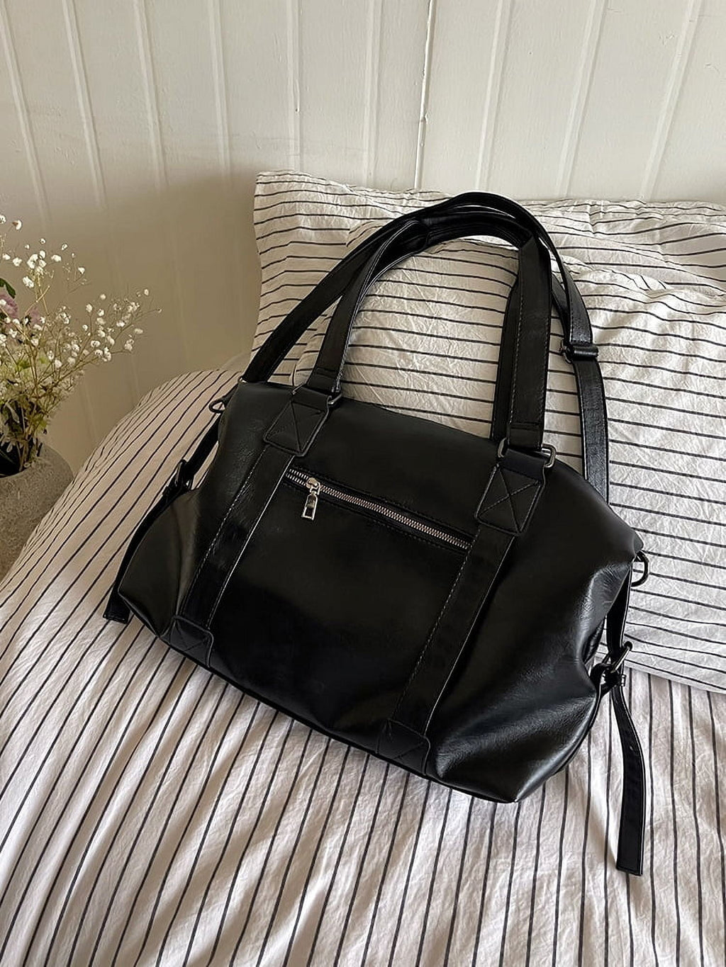 Vintage Large Capacity Ladies Messenger Bag Simple Women's Travel Shoulder Bags Soft PU Leather Female Handbags Big Tote Purse