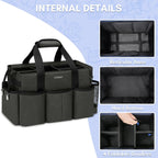 Ytonet Wearable Cleaning Caddy Bag, Sturdy Large Supplies Organizer, Caddy Organizer with Strap, Black