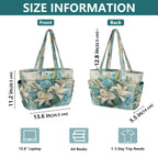 Tote Bag Quilted Tote Bag Women's Tote Handbags Suitable for Work, Beach, Travel and Shopping Pure Elegant White Lily