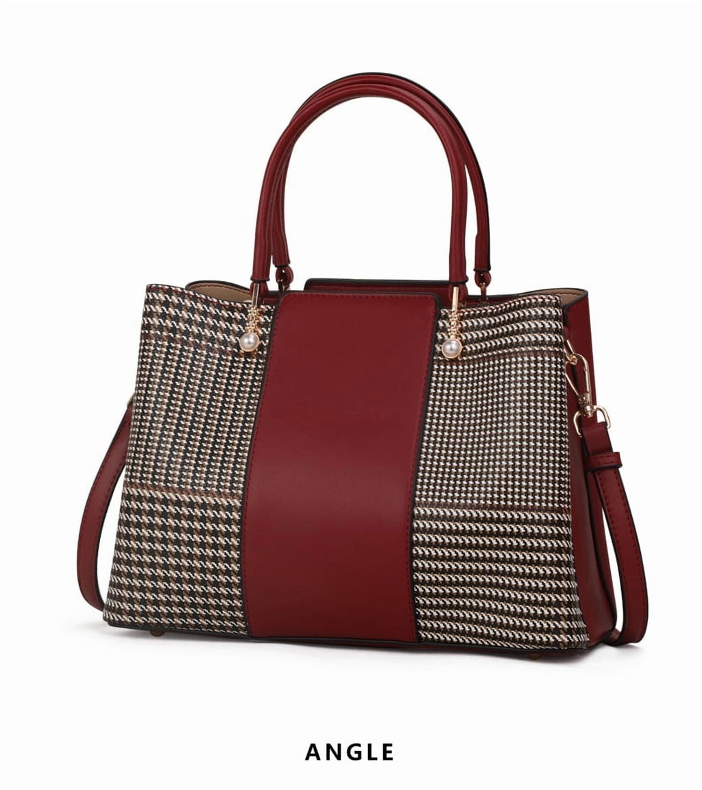 Aidrani Fashion cowhide plaid bag 2024 new large capacity leather women's handbag carrying middle-aged mother bag