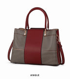 Aidrani Fashion cowhide plaid bag 2024 new large capacity leather women's handbag carrying middle-aged mother bag