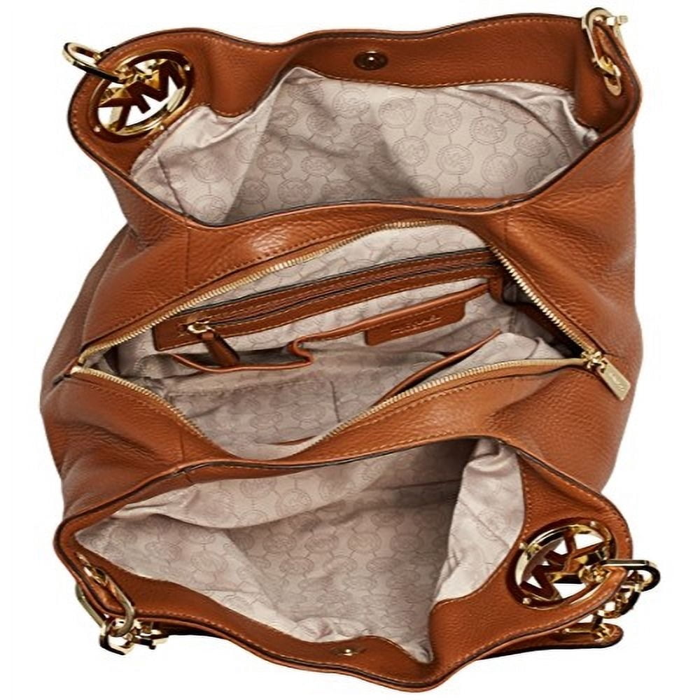 Women's Large Fulton Shoulder Tote Leather Top-Handle Hobo - Luggage