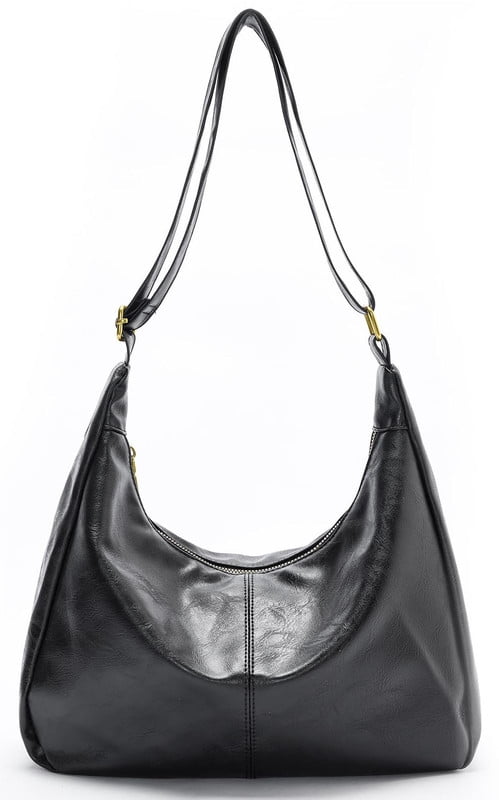 Hobo Bags for Women, Vegan Leather Shoulder Handbag, Stylish Slouchy Tote Bag, Crossbody Purses with Adjustable Wide Strap, Brown - Crossbody Bag