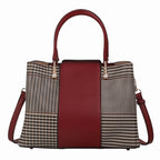 Aidrani Fashion cowhide plaid bag 2024 new large capacity leather women's handbag carrying middle-aged mother bag
