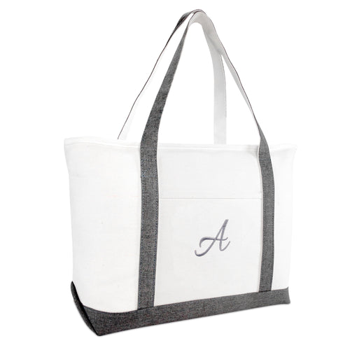DALIX Beach Tote Bag Personalized Gifts for Women's Shoulder Bags Gray A
