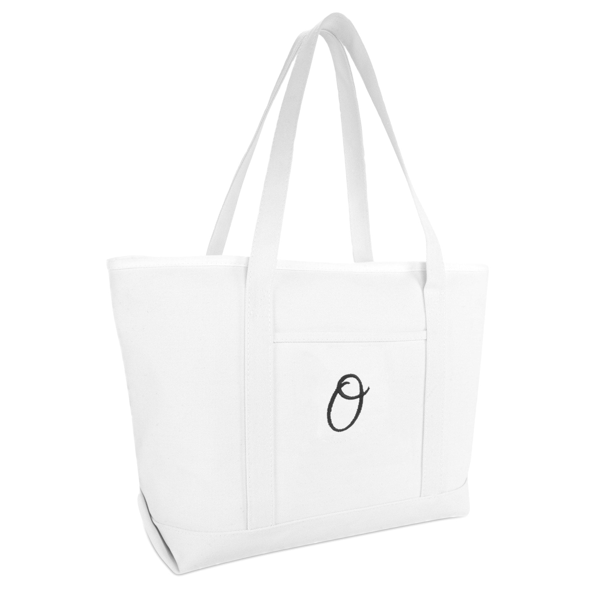 Large Canvas Tote Bag for Women Work Bag Beach Totes Monogrammed White A - Tote Bag