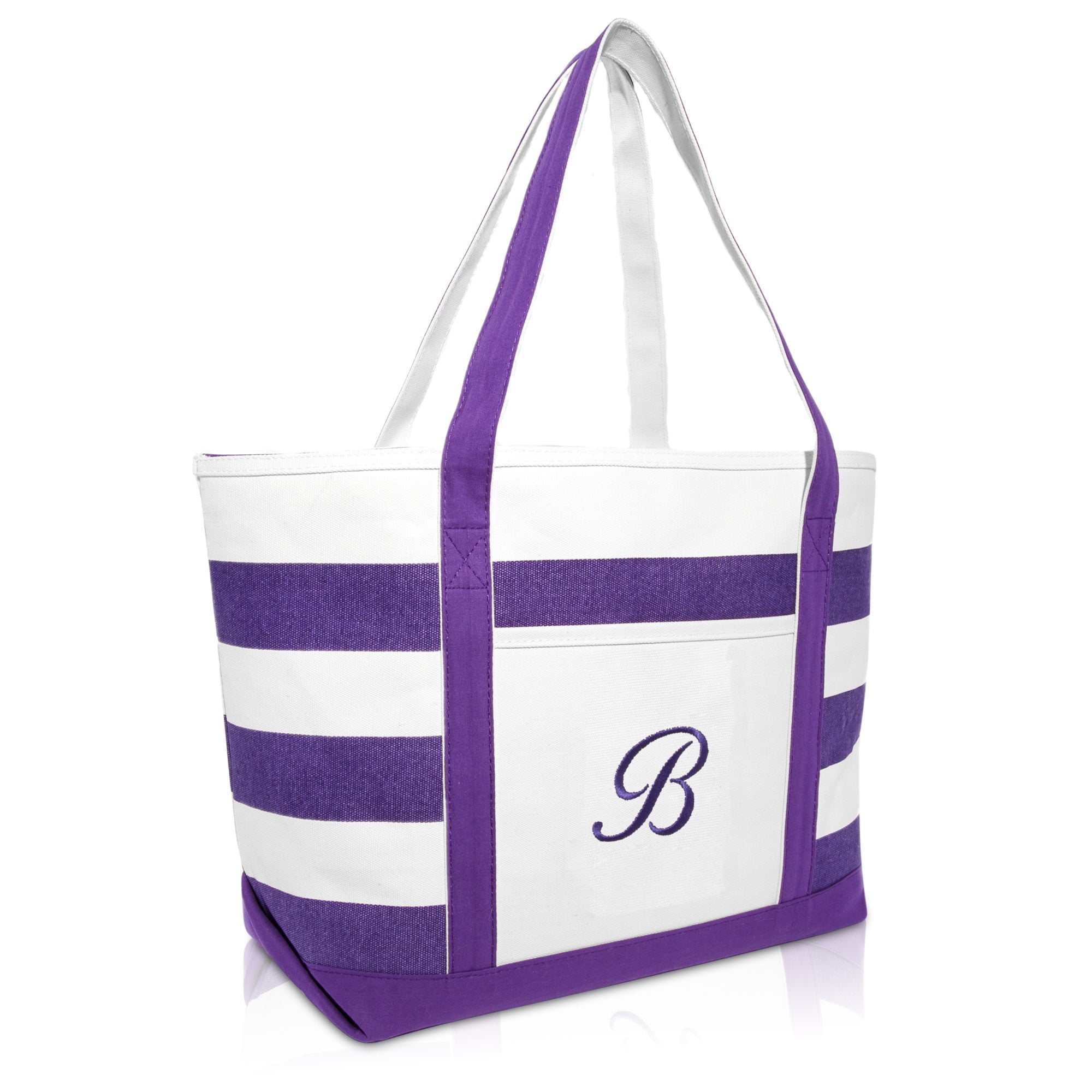 Monogrammed Beach Bag and Totes for Women Personalized Gifts Purple A - Beach Bag