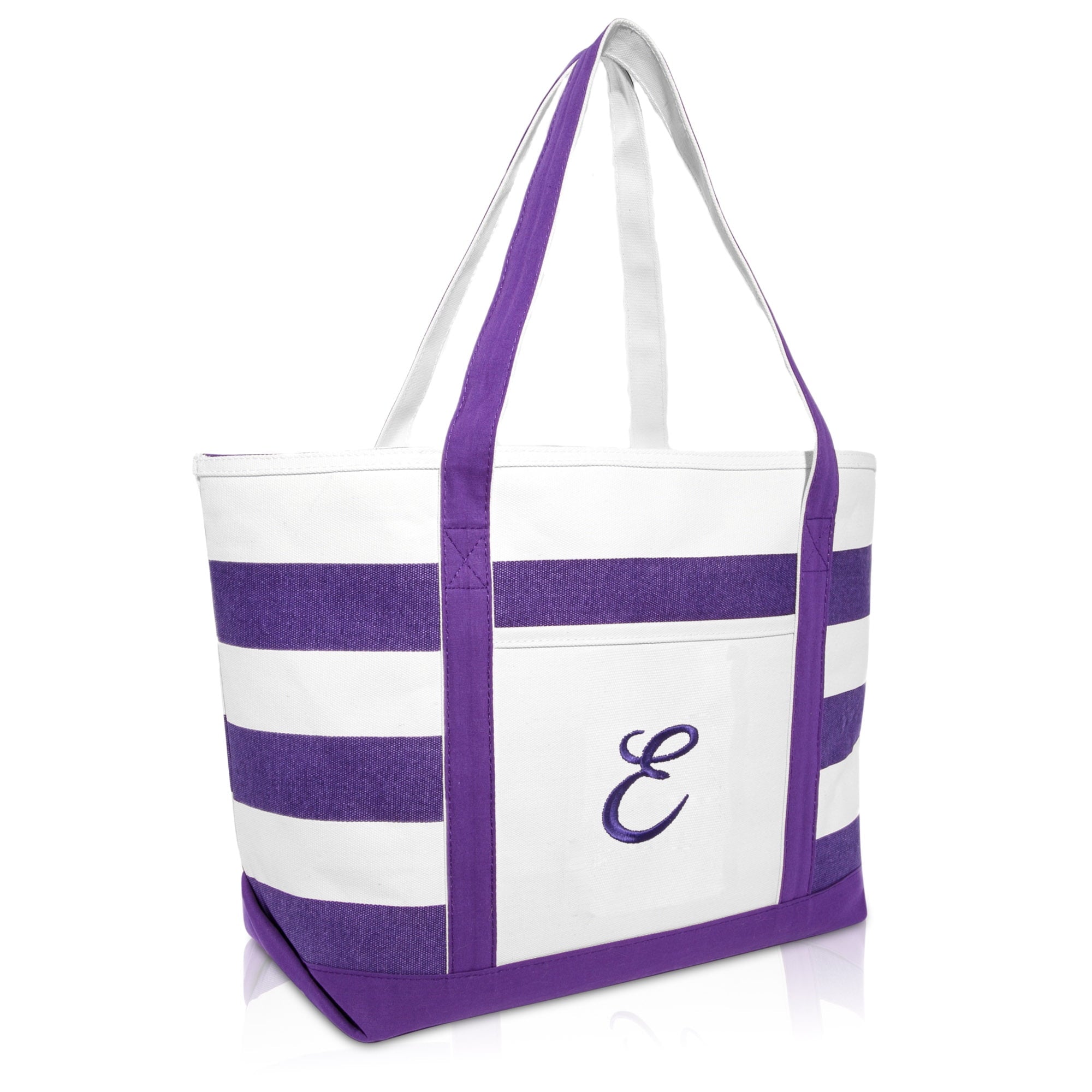 Monogrammed Beach Bag and Totes for Women Personalized Gifts Purple A - Beach Bag