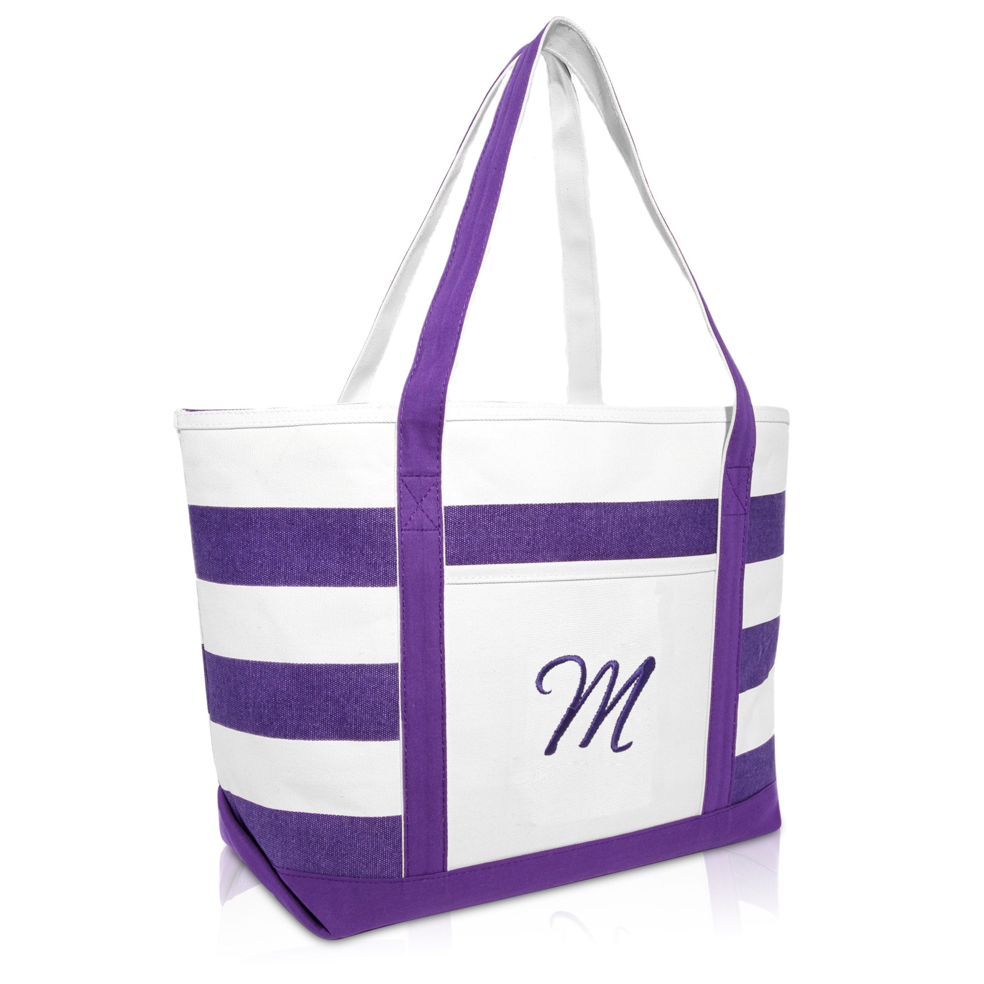 Monogrammed Beach Bag and Totes for Women Personalized Gifts Purple A - Beach Bag