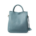 Genuine leather, large capacity, handbag with woven flower design on the armhole, detachable shoulder strap, wallet, storage bag