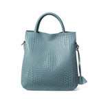 Genuine leather, large capacity, handbag with woven flower design on the armhole, detachable shoulder strap, wallet, storage bag