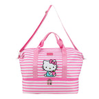 Hello Kitty Character 17" Pink & White Striped Duffle Bag