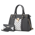 COLLECTION Christine Vegan Leather Satchel Bag with Wristlet Wallet, Purple - Shoulder Bag