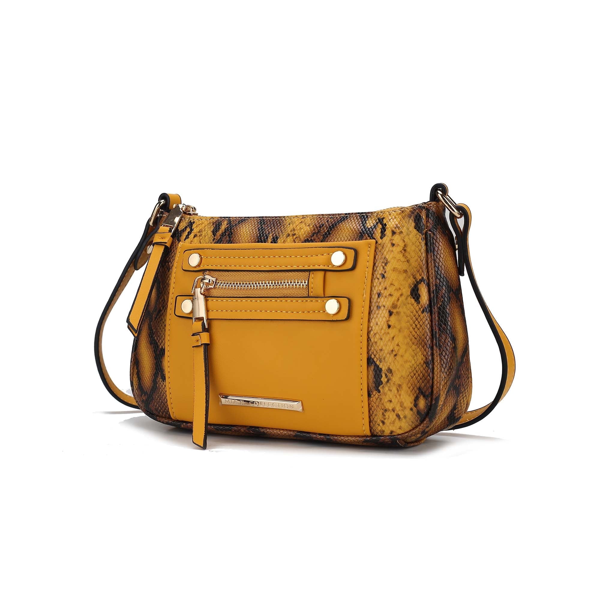 Collection Essie Women's Crossbody Bag Snake Embossed Vegan Leather Shoulder Bag Daily Handbag by Mia K. - Dark Green - Crossbody Bag