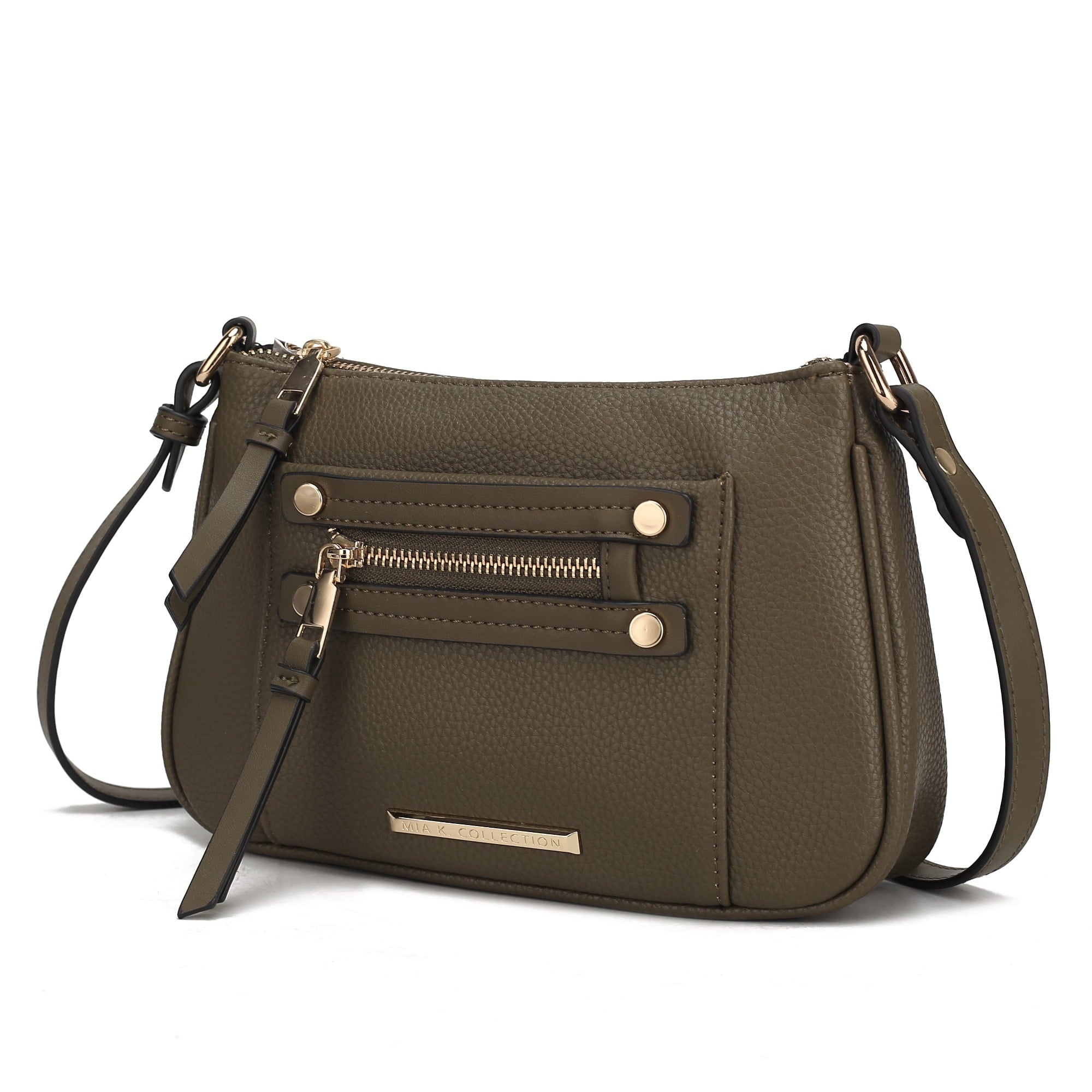 Collection Essie Women's Crossbody Bag Snake Embossed Vegan Leather Shoulder Bag Daily Handbag by Mia K. - Dark Green - Crossbody Bag