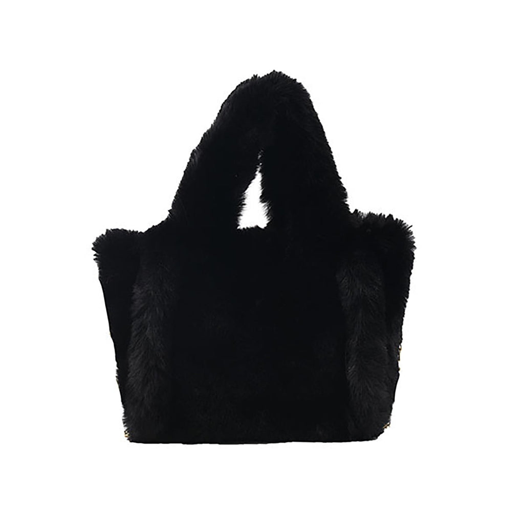 MUSOIE Plush Underarm Bag Ladies Fluffy Shoulder Bag Women Furry Tote Bag Plush Handbag