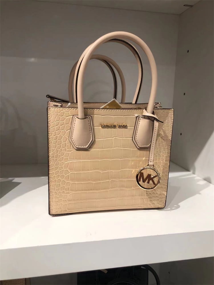 Michael Kors Medium Mercer Leather Crossbody Tote, Grapefruit - Crossbody Bag
