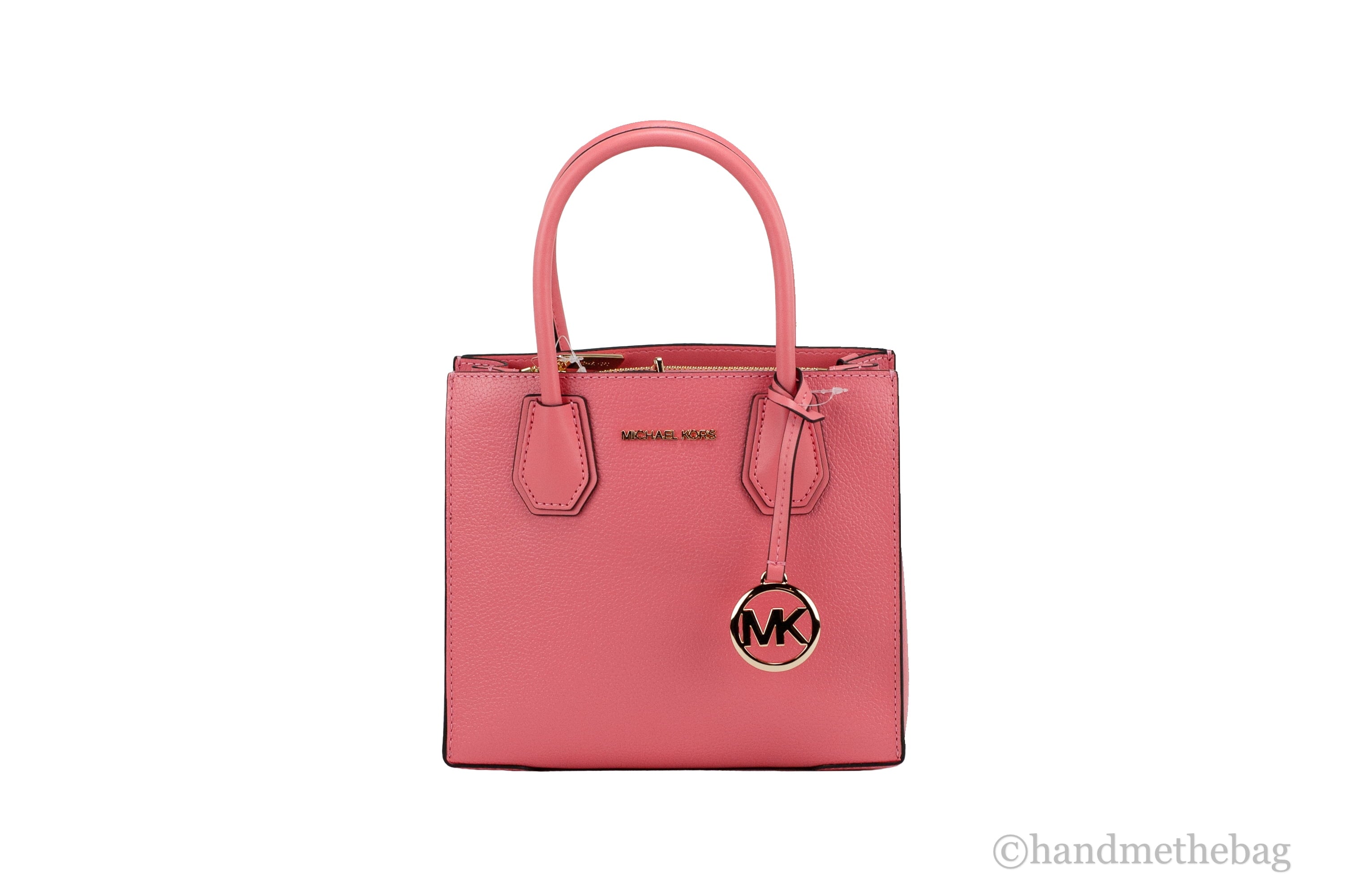 Michael Kors Medium Mercer Leather Crossbody Tote, Grapefruit