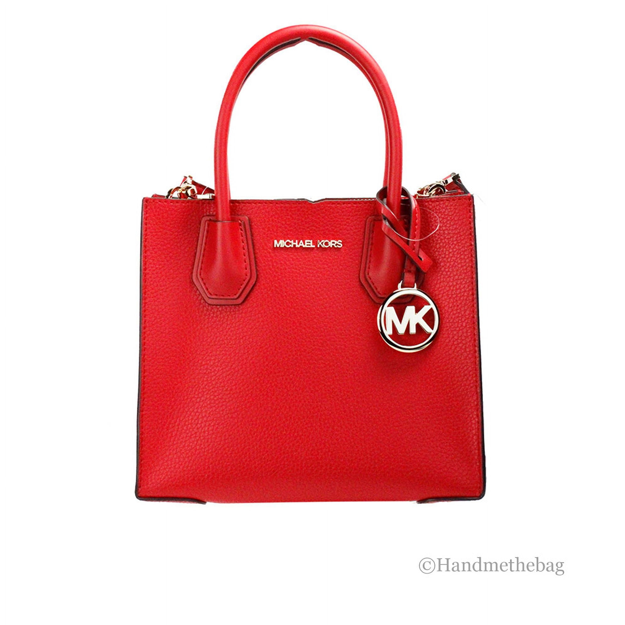 Michael Kors Medium Mercer Leather Crossbody Tote, Grapefruit - Crossbody Bag