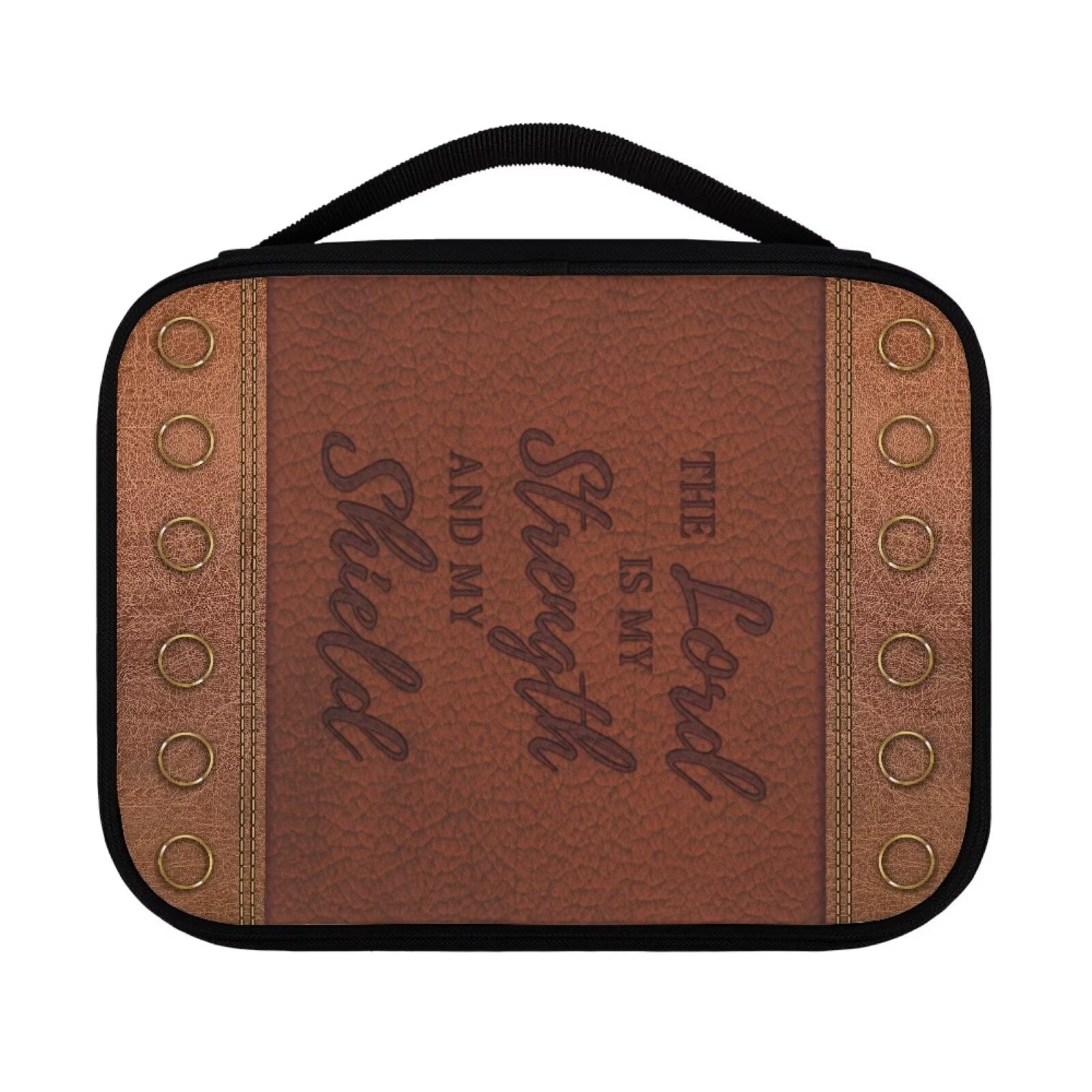 Renewold Casual Cross Bible Case for Men Personalized God is Within Her She Will Not Fall Print Carrier Tote Bag Dustproof Brown Bible Book Covers - Bible Bag
