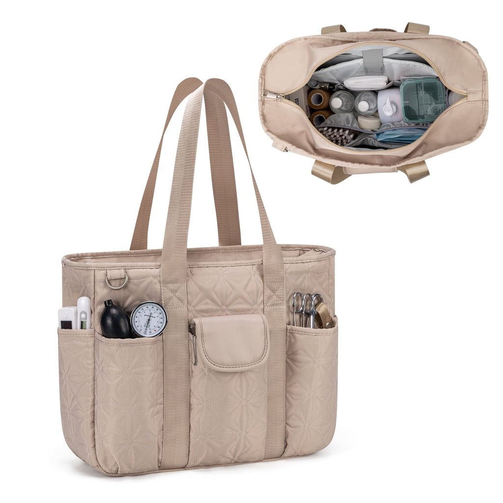 Canvas Tote Bag for Women With Pockets, Kabaqoo Work Crossbody Everyday Satchel, Purses Shoulder Tote Bag - Messenger Bag