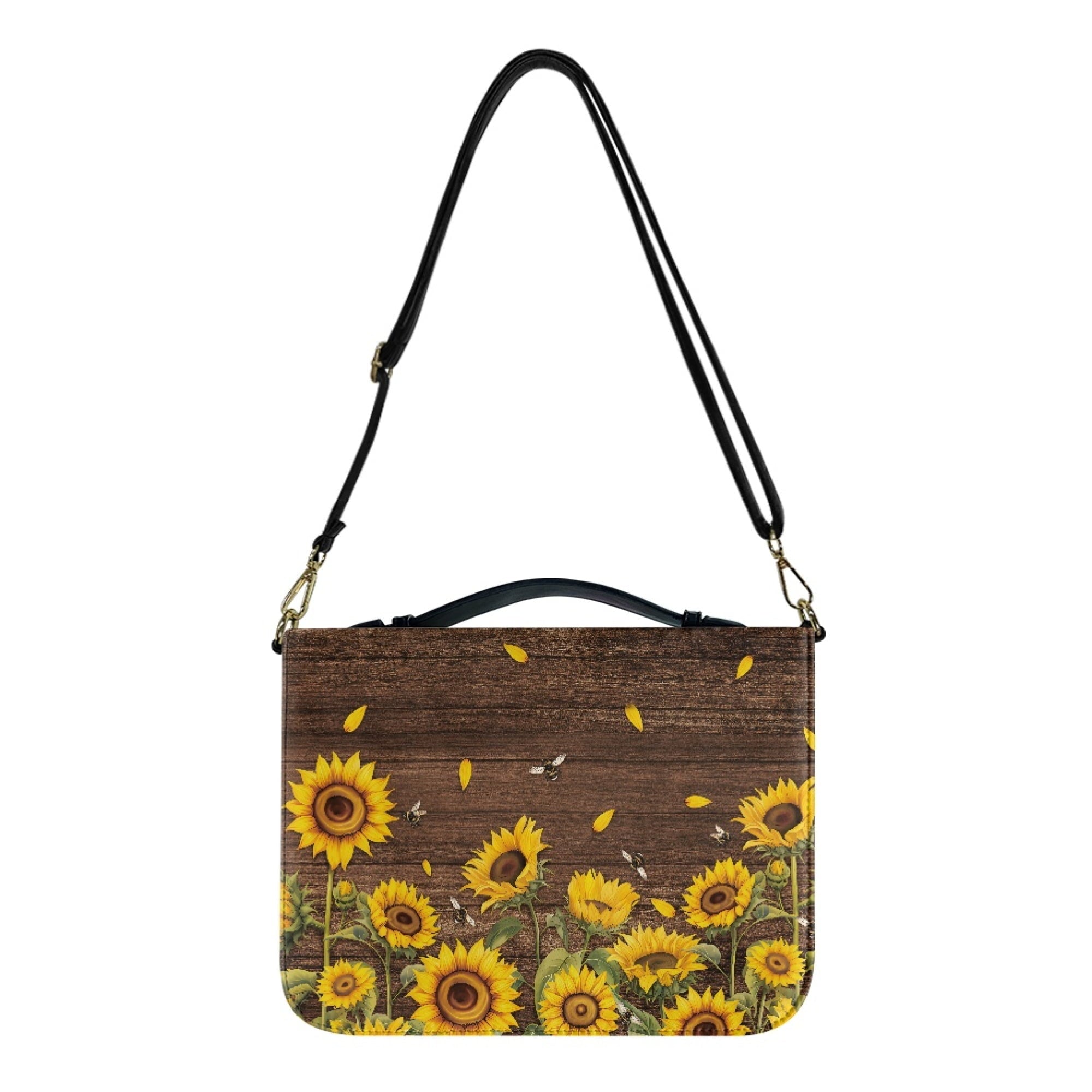 U DESIGNS Galaxy Sunflower Bible Cover for Women Butterfly Leather Personalized Book Organizer Bag Size M Reusable Bible Case with Bookmark for Girls for Bible Study Religious - Bible Bag
