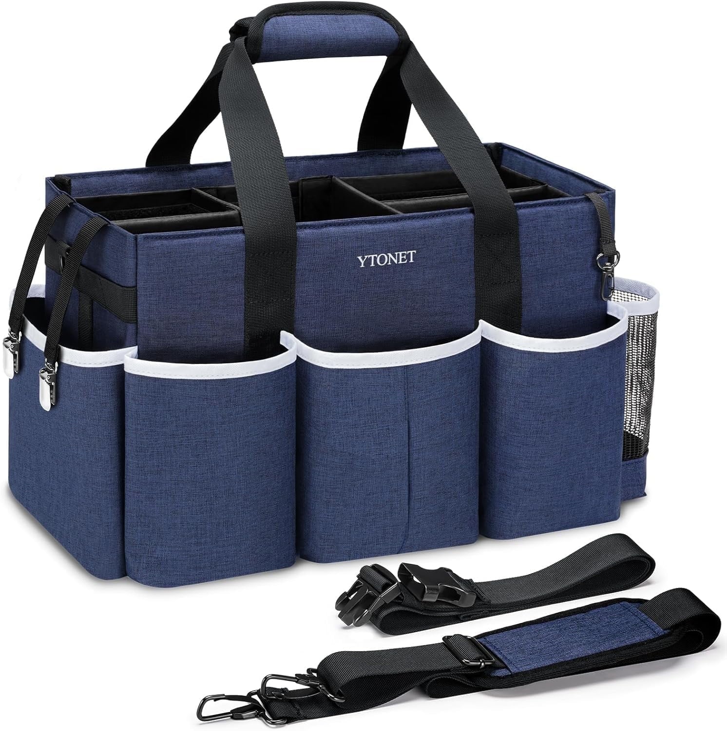 Ytonet Wearable Cleaning Caddy Bag, Sturdy Large Supplies Organizer, Caddy Organizer with Strap, Black - Cleaning Caddy