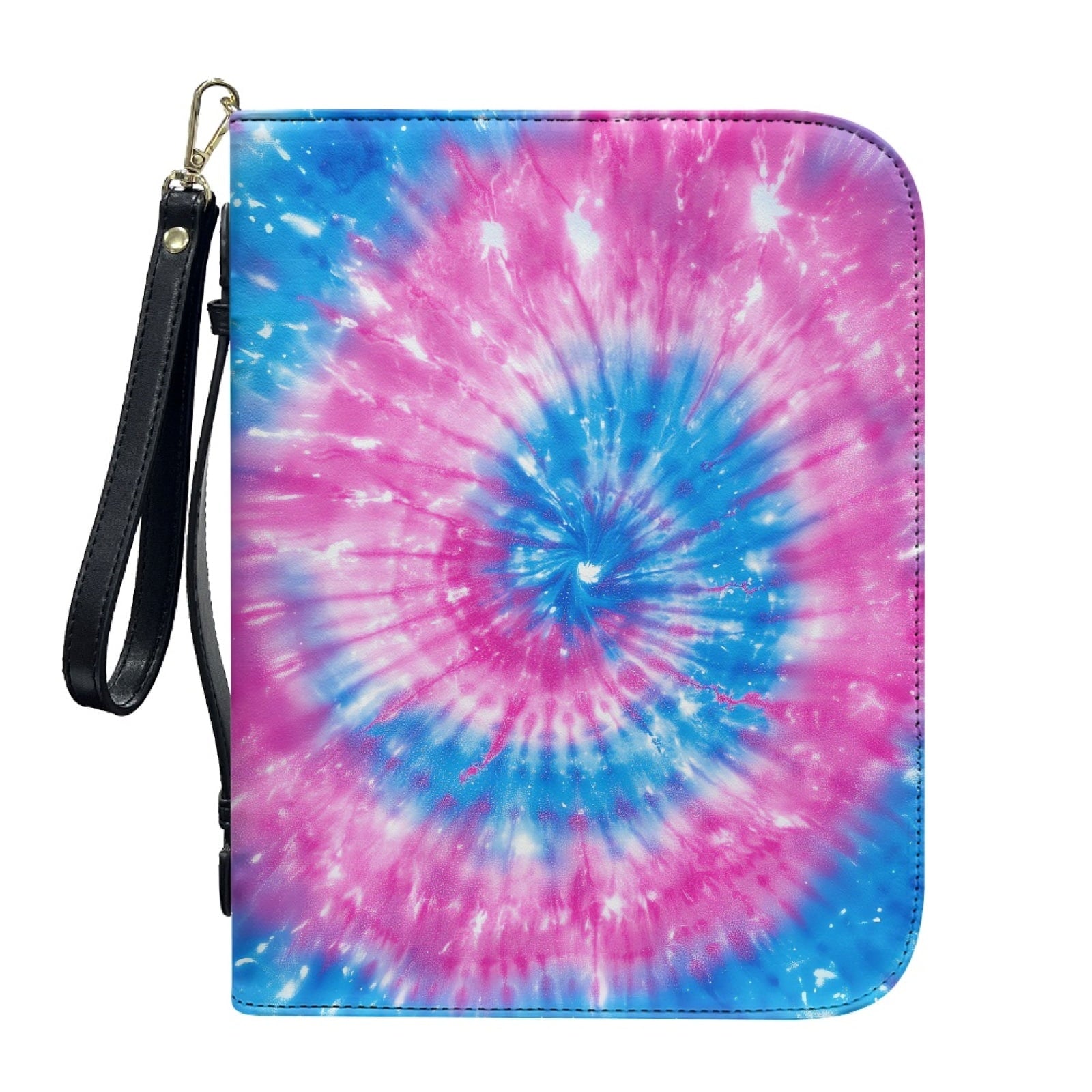 Hummingbird Lily Flower Print PU Leather Bible Case for Women Men Lightweight Bible Carrying Tote Bags with Detachable Wristlet Strap Church Bag for Bible Study Bible Gift, L - Bible Bag