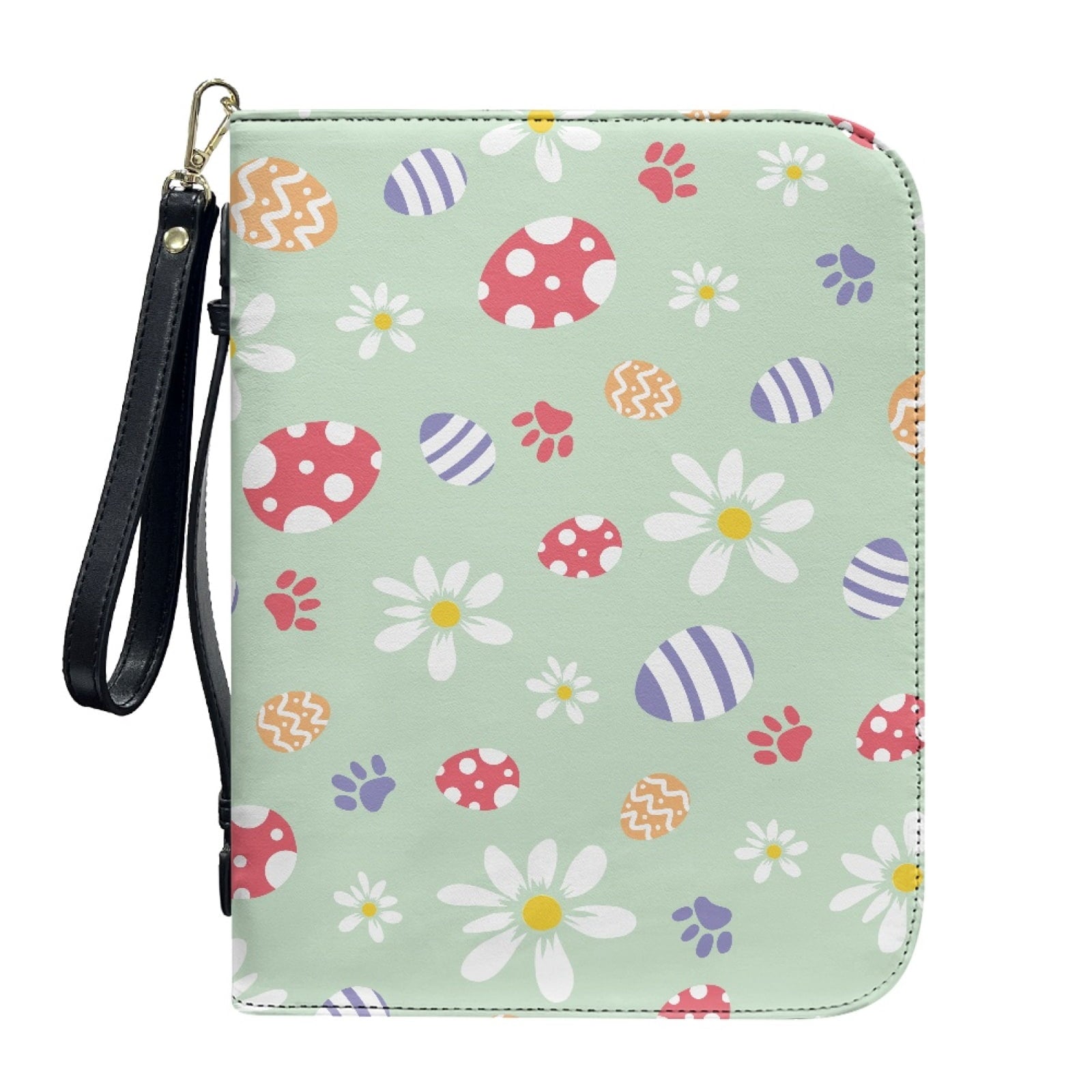 Star Sky Moose Star Print PU Leather Bible Case for Women Men Portable Bible Carrying Tote Bags with Detachable Wristlet Strap Church Bag for Bible Study Scripture Church Bag, L - Bible Bag