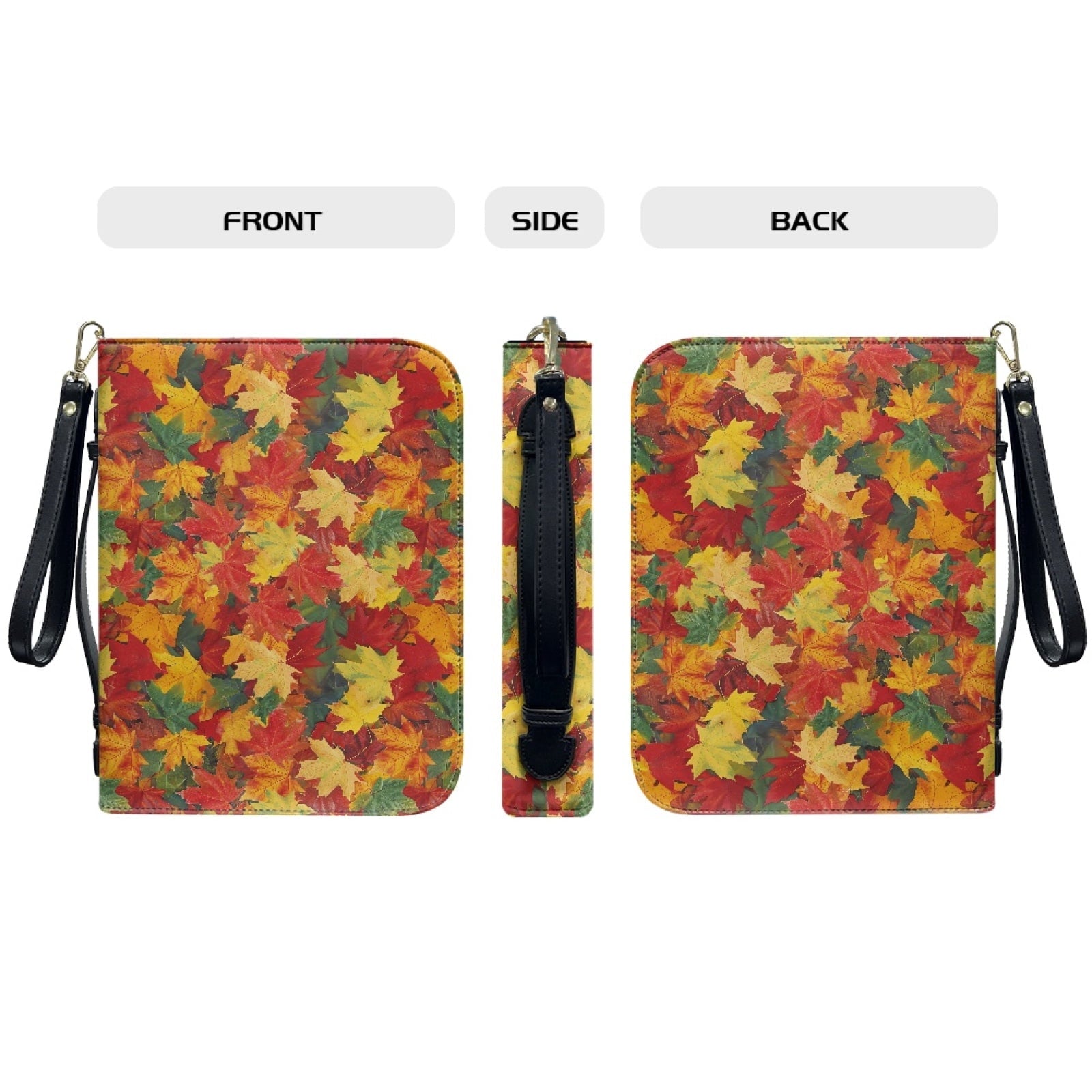 Star Sky Moose Star Print PU Leather Bible Case for Women Men Portable Bible Carrying Tote Bags with Detachable Wristlet Strap Church Bag for Bible Study Scripture Church Bag, L - Bible Bag