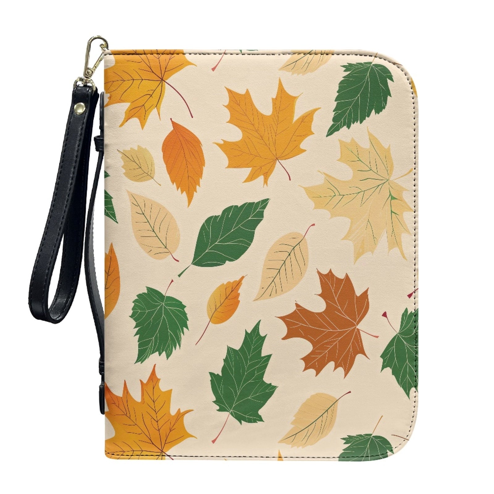 Hummingbird Lily Flower Print PU Leather Bible Case for Women Men Lightweight Bible Carrying Tote Bags with Detachable Wristlet Strap Church Bag for Bible Study Bible Gift, L - Bible Bag