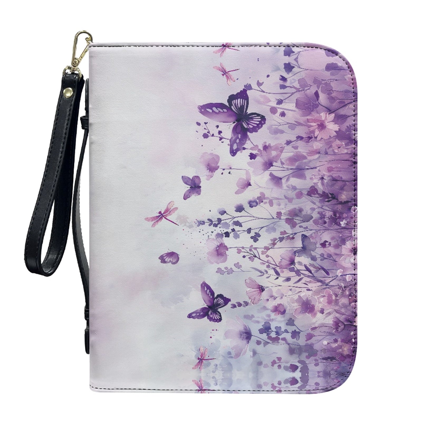 Star Sky Moose Star Print PU Leather Bible Case for Women Men Portable Bible Carrying Tote Bags with Detachable Wristlet Strap Church Bag for Bible Study Scripture Church Bag, L - Bible Bag